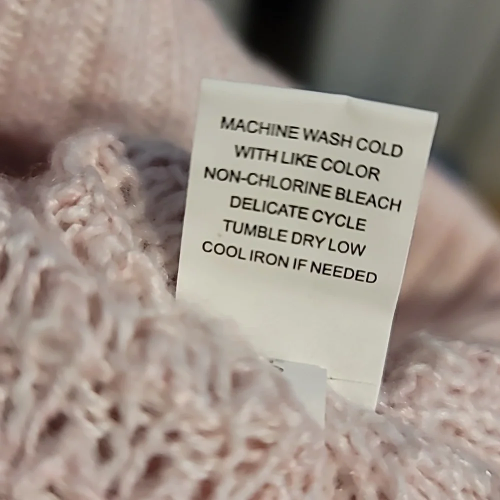 Moral Fiber Pullover Sweater Women's 3X Pink Open Knit Long Sleeve Light Y2K - Picture 11 of 11